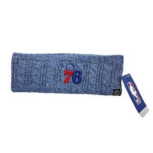 Philadelphia 76ers NBA Zephyr Cable Knit Headband Ear Warmer Blue Marled New